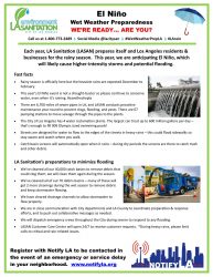 El Niño Wet Weather Preparedness: WE’RE READY… ARE YOU?