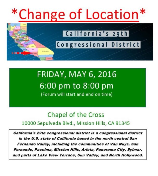 29th Congressional District Candidate Forum Friday