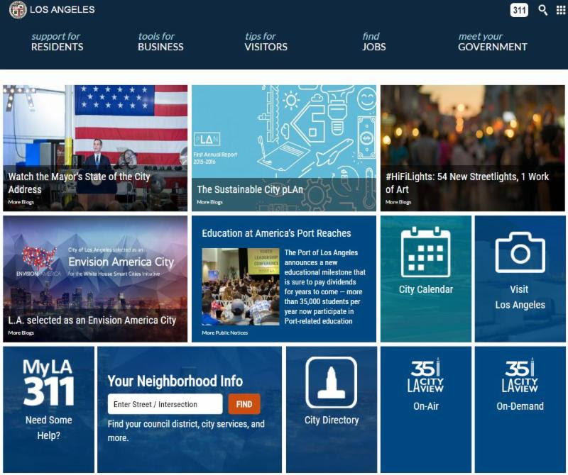 Los Angeles Unveils New City Website