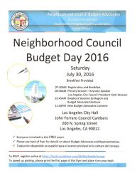 Neighborhood Council Budget Day 2016