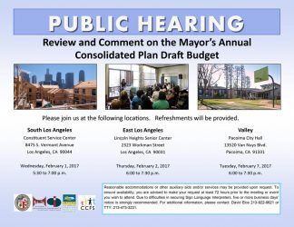 Review and Comment on the Mayor’s Annual Consolidated Plan Draft Budget