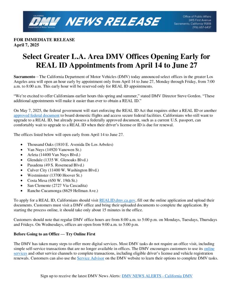 thumbnail of 4.7.25 Select DMV Offices Opening Early for REAL ID Appointments_Los Angeles_FINAL