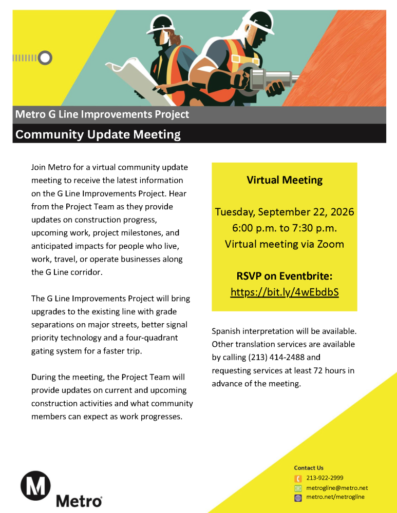 G Line Improvements Project Community Meeting 9.22